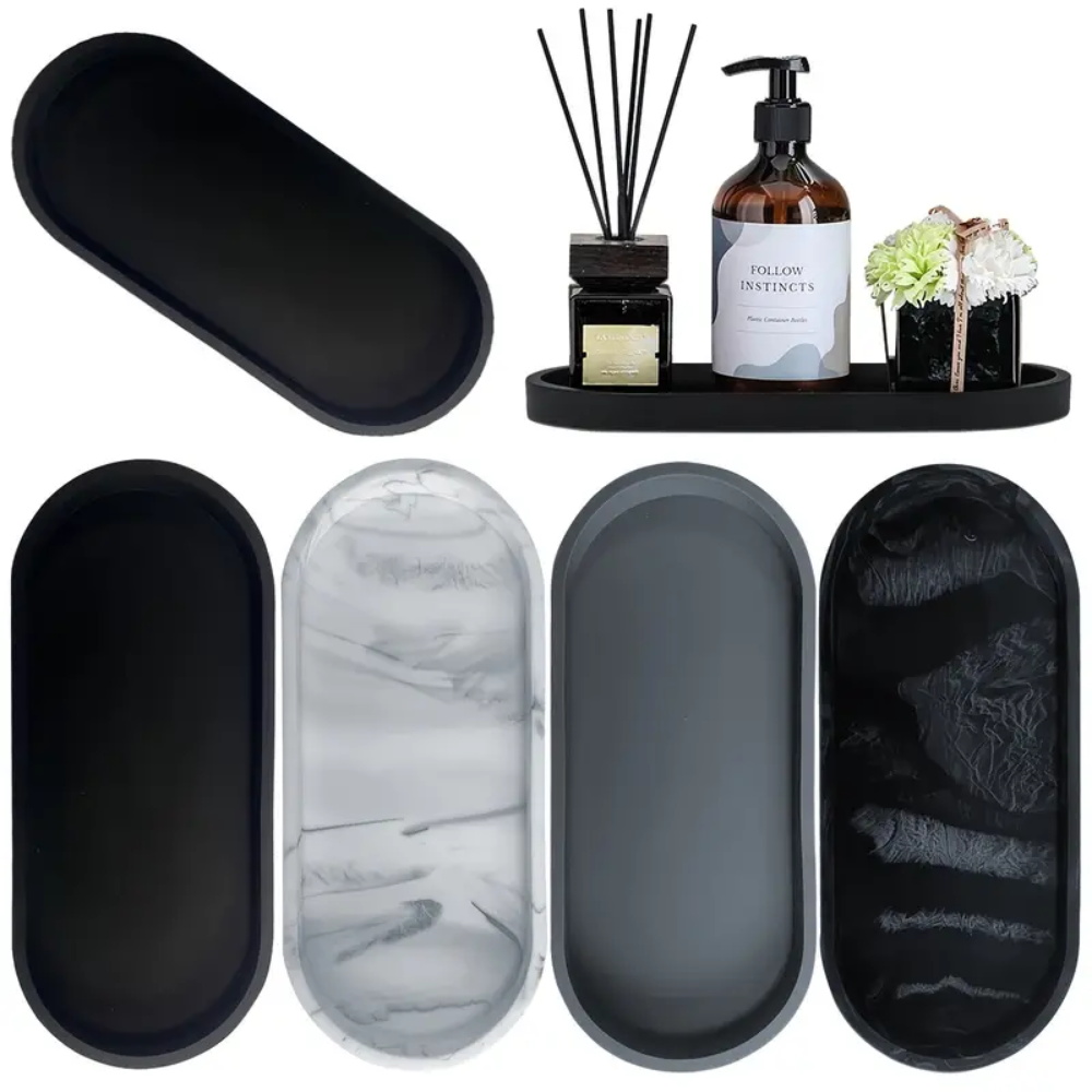 Home Essentials Bathroom Storage - 1 szt. silikonowa taca łazienkowa, prostokątny