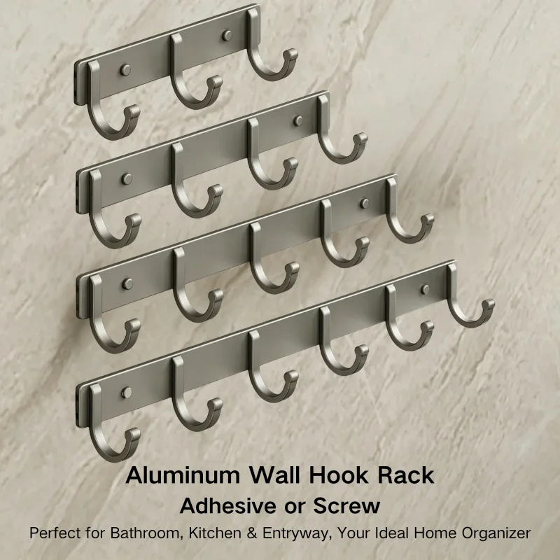 Home Bathroom Organizer - Aluminiowy wieszak ścienny – montaż bez