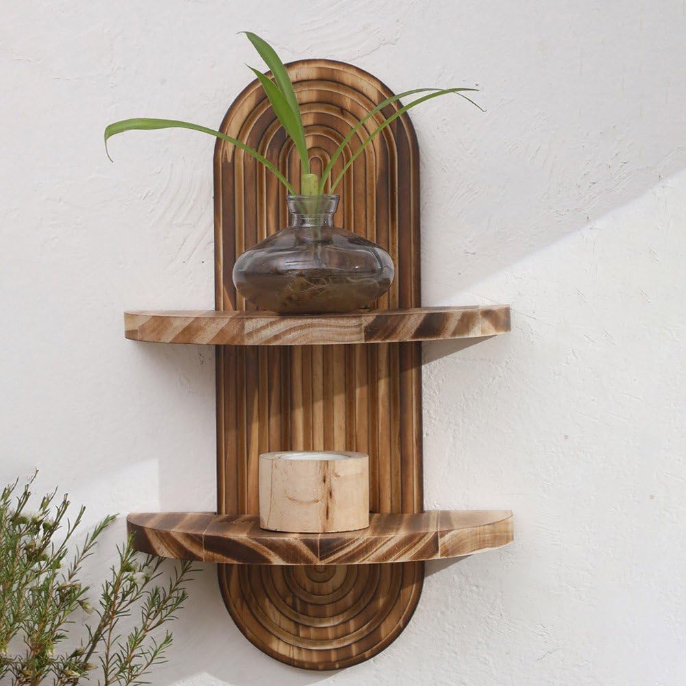 Home Bathroom Organizer - Półka wisząca w stylu bohemy, dwupoziomowa,